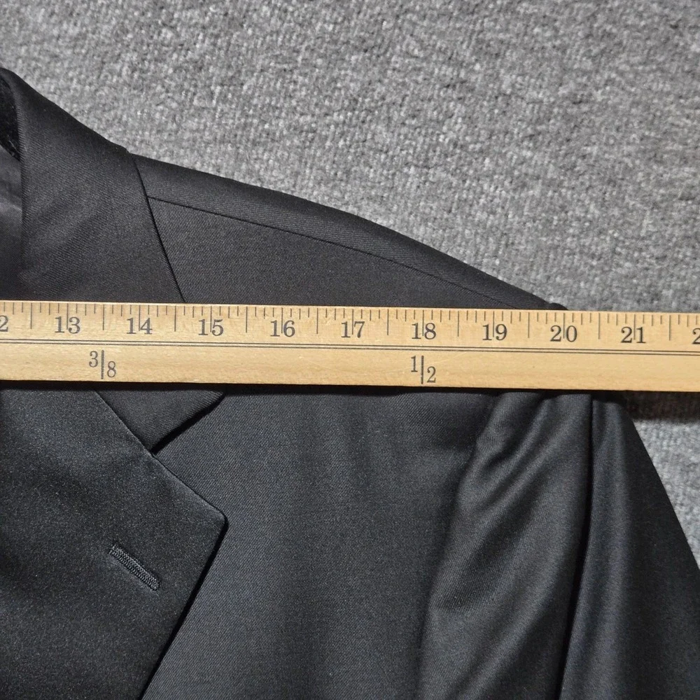 Ermenegildo Zegna Men's Black 3 Button Tuxedo Jacket Blazer Size 44 Long